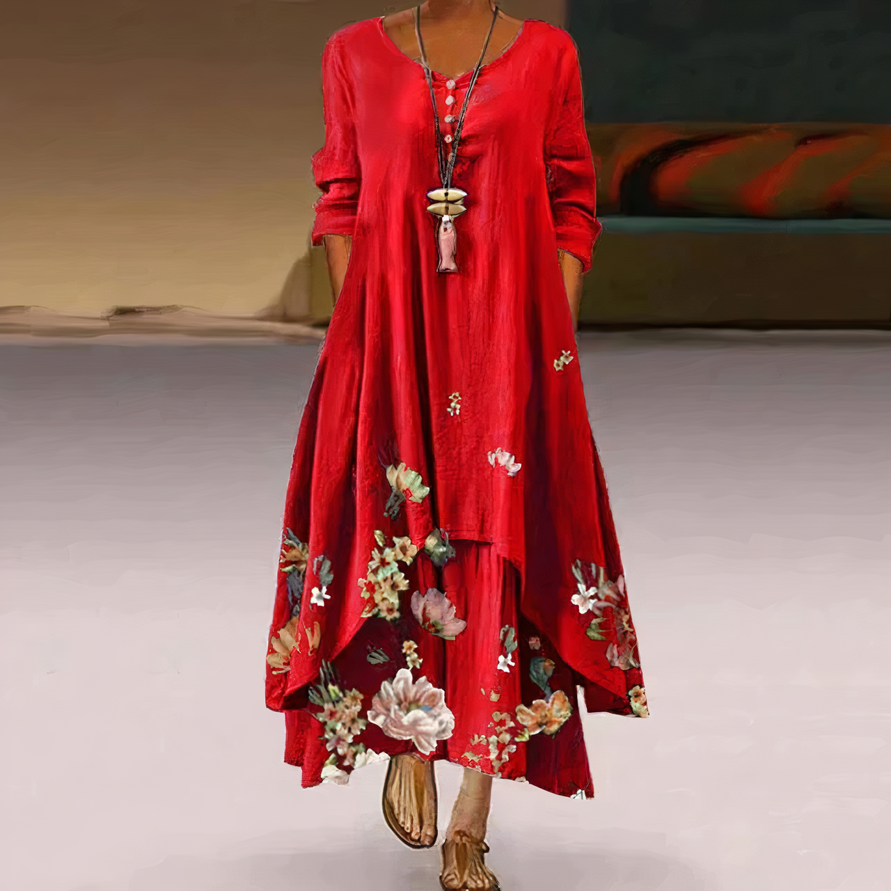 Women's Dress with Lace Finish