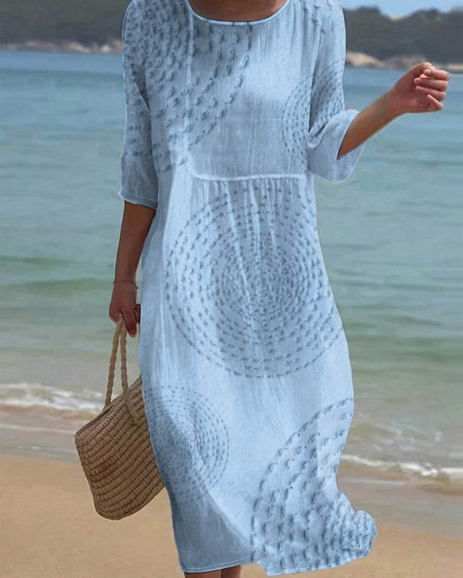 Embroidered casual dress for women.