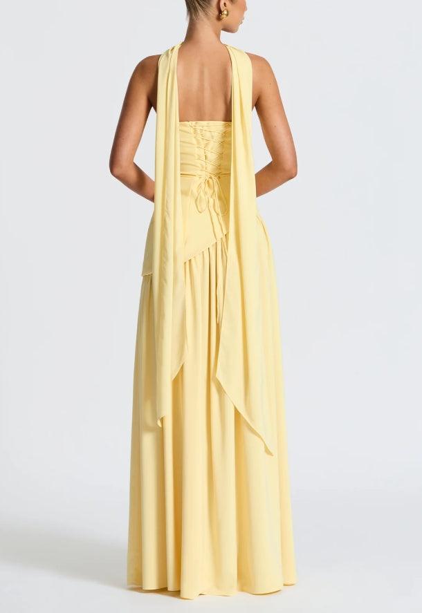 Amaris | Stylish Maxi Dress with Slit and Bow Detail