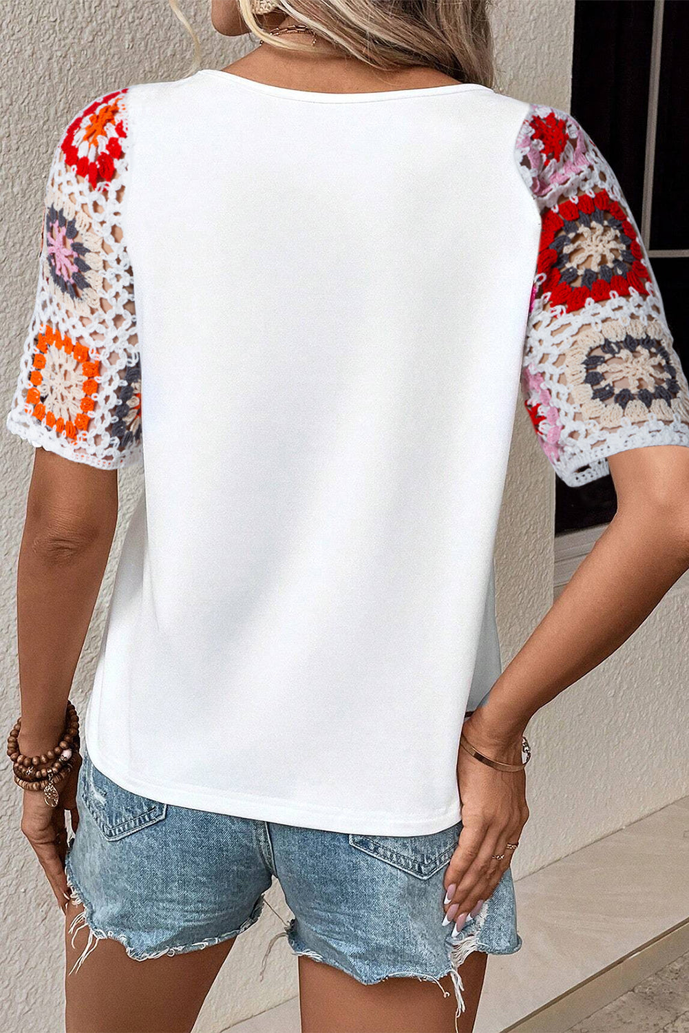 Meribeth | Crochet Top with Floral Pattern
