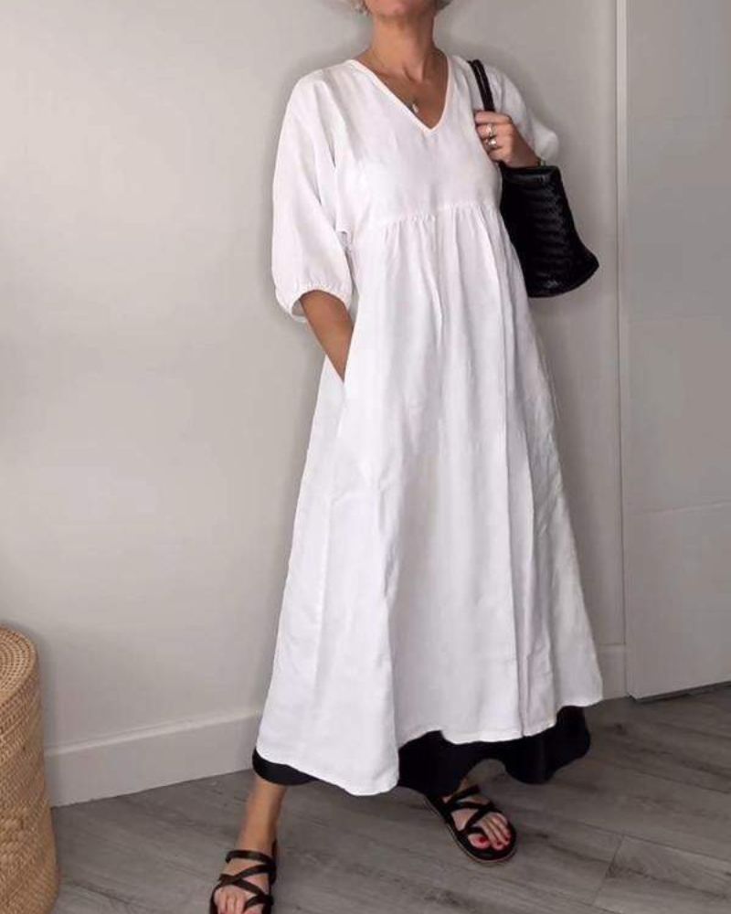 Winona | feminine maxi dress with flattering V-neck