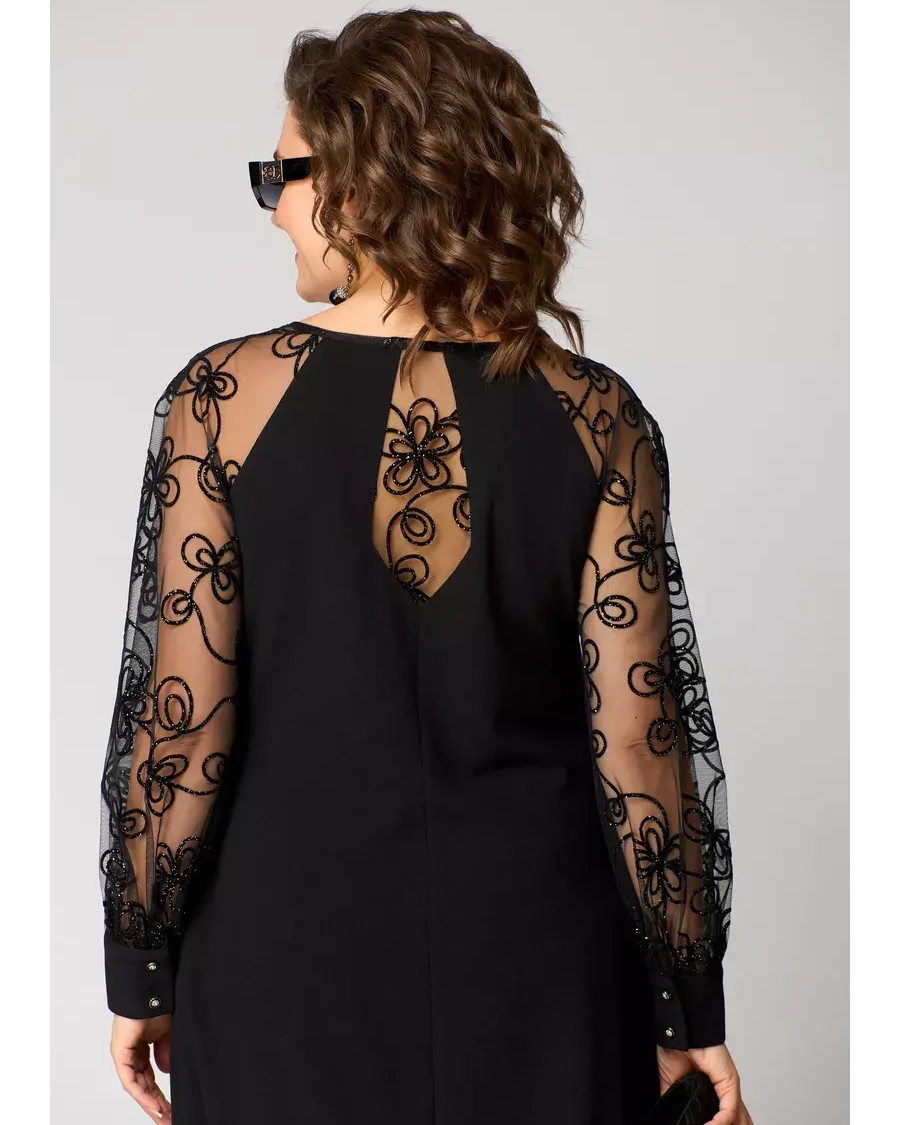 Women's Dress | Elegant Dress with Lace Sleeves