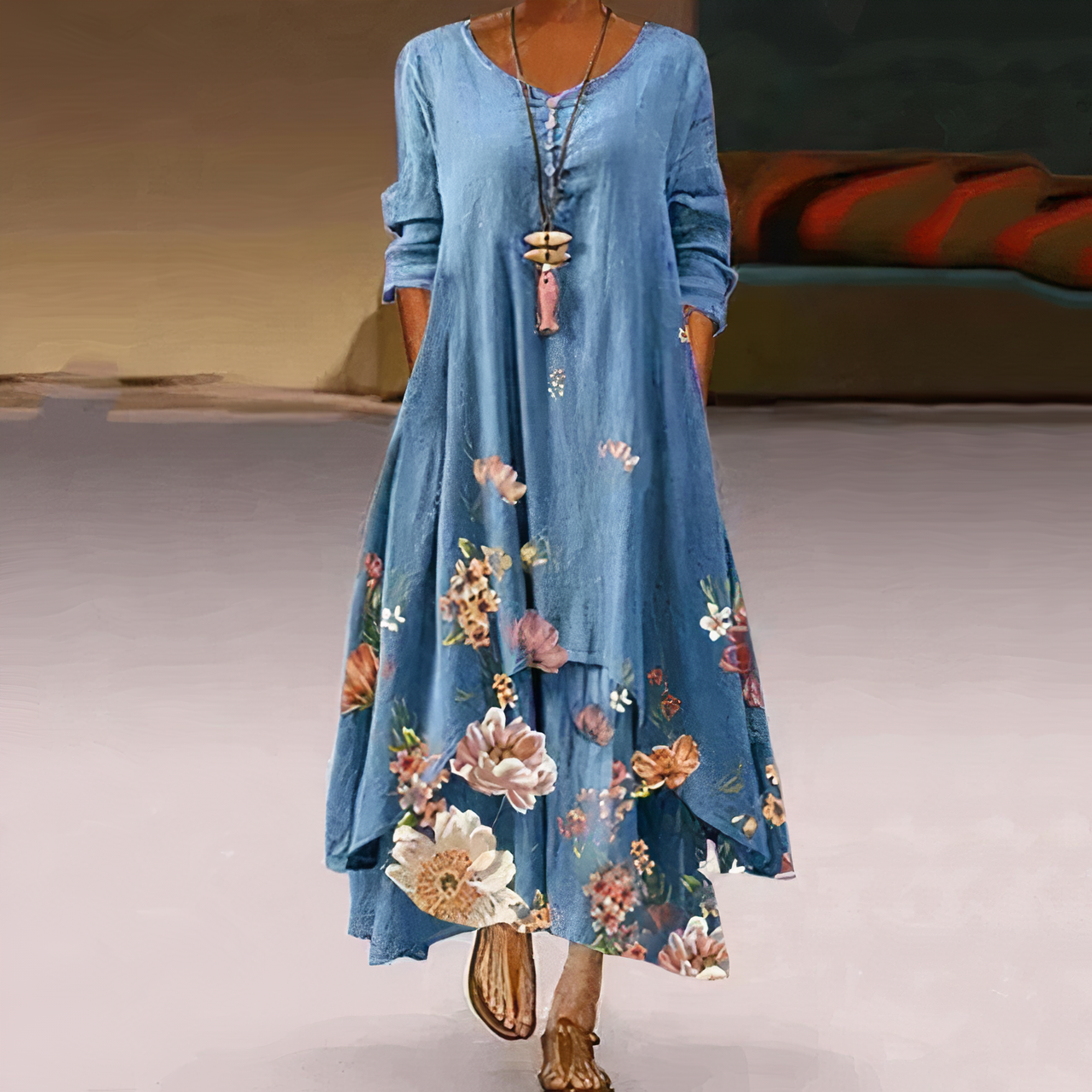 Women's Dress with Lace Finish