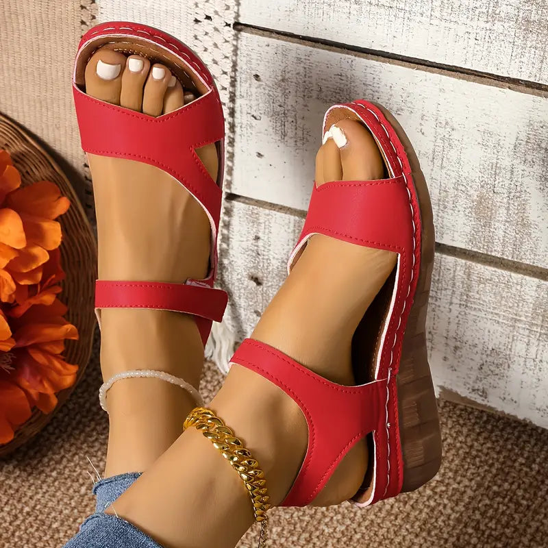 Women’s Comfortable Flat Sandals with Adjustable Strap