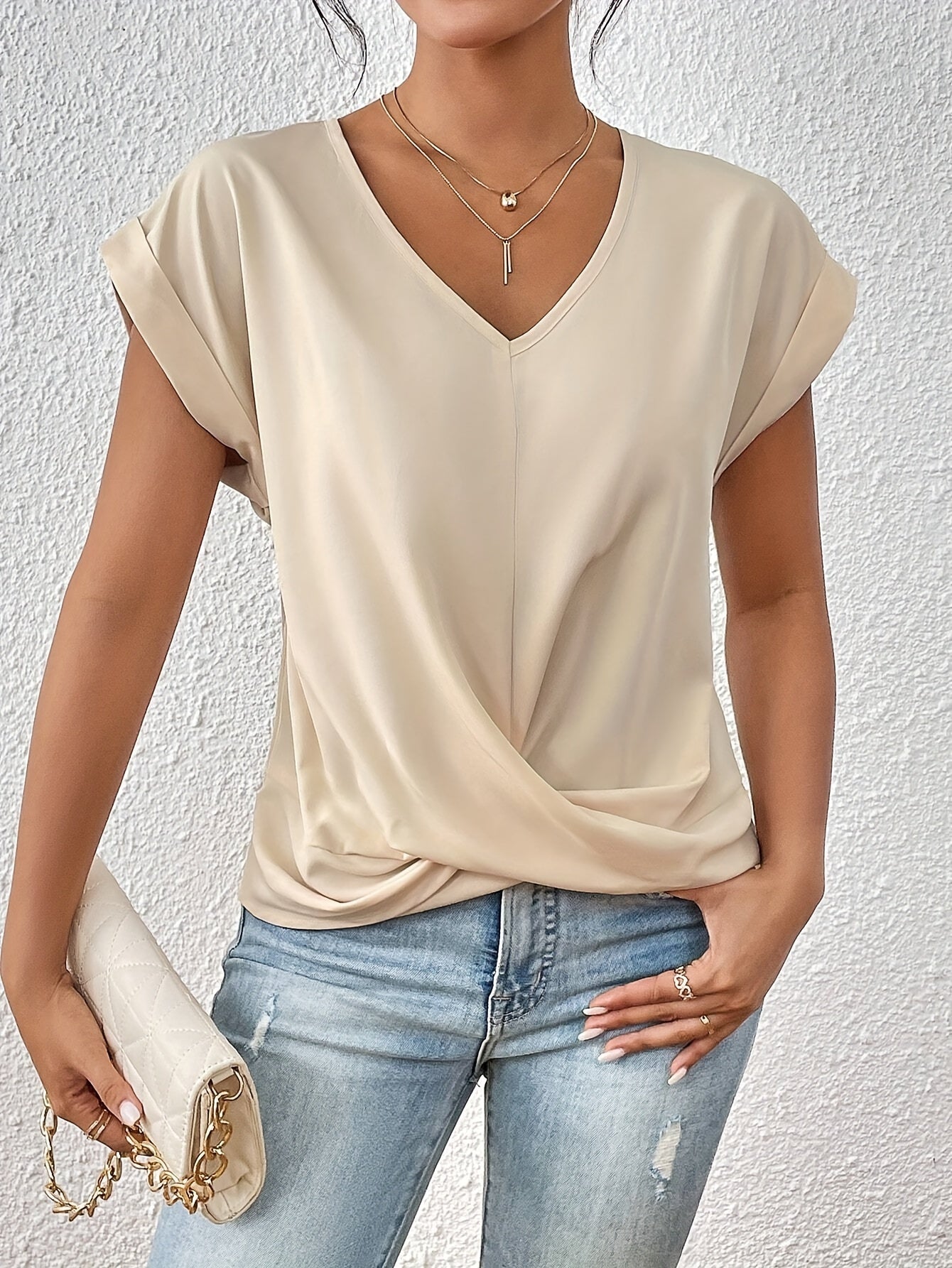 Comfortable T-shirt with Elegant Neckline