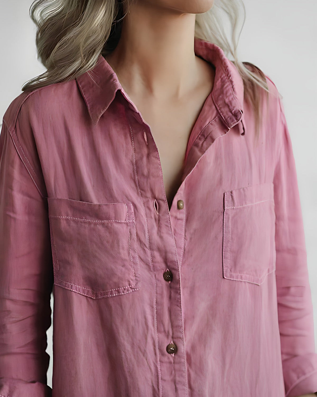 Women’s Button-Up Long Sleeve Jumpsuit with Relaxed Fit