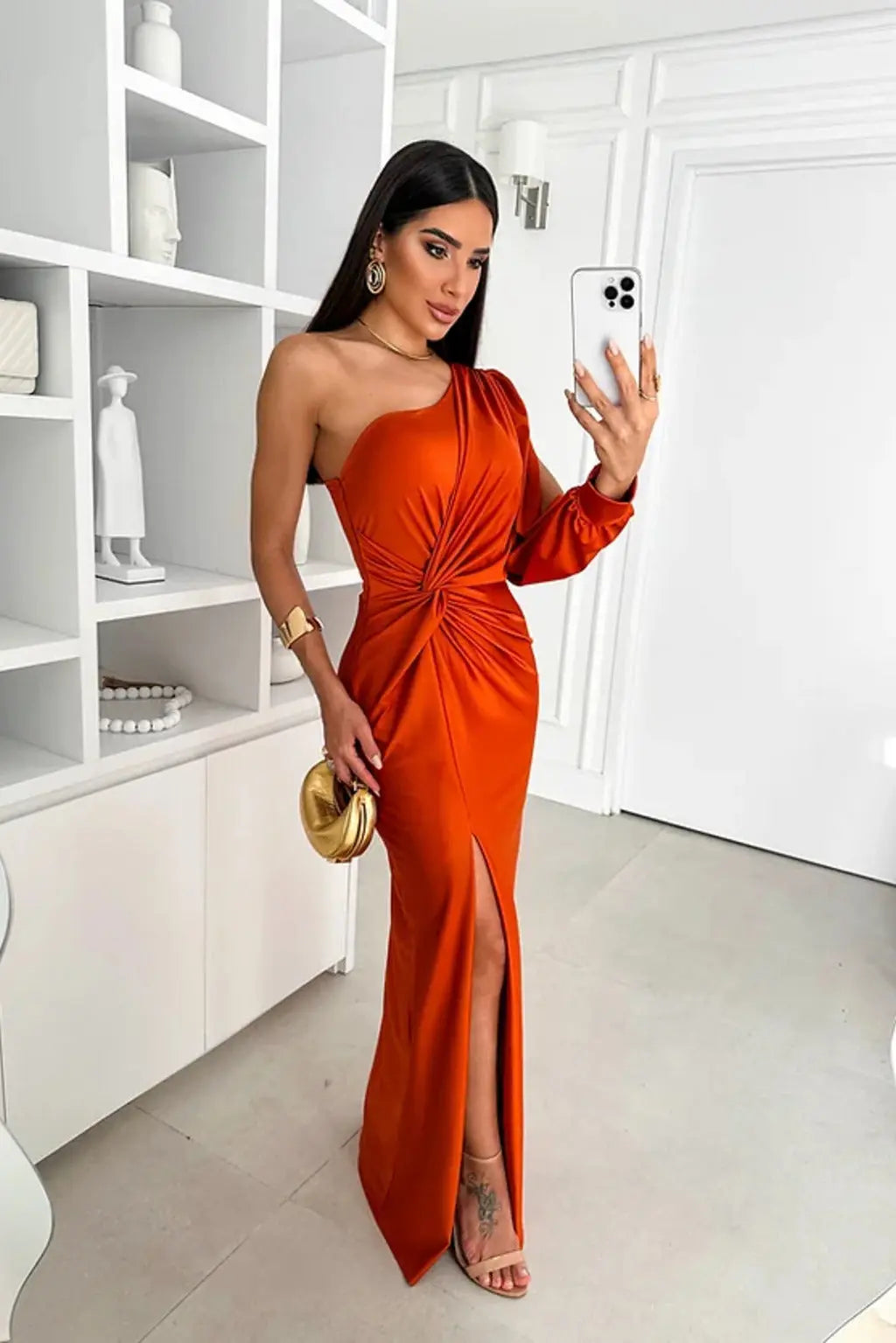Women’s Elegant One-Shoulder Evening Dress