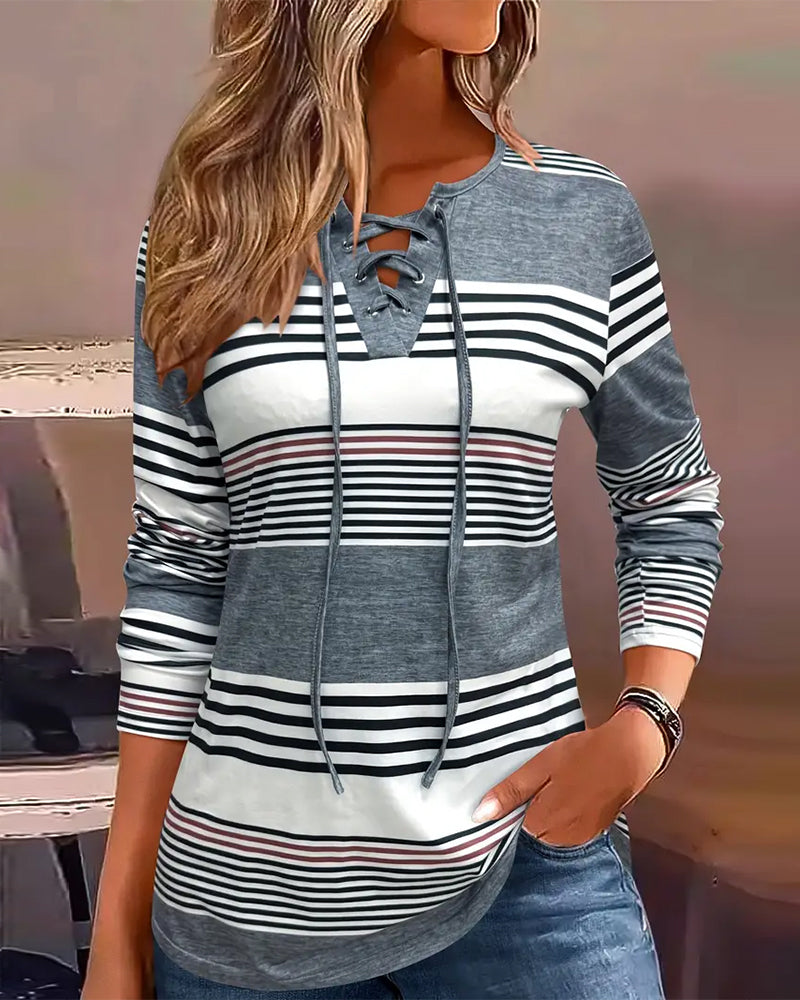 Victoria | Timeless Striped Long Sleeve T-Shirt for Women