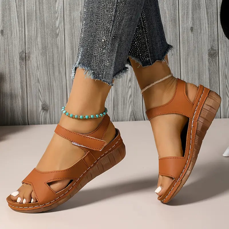 Women’s Comfortable Flat Sandals with Adjustable Strap