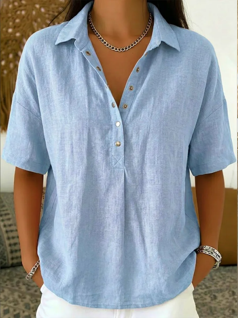 Linea Aarhus® | Blouse with Collar and Button Detail (TEMPORARILY 1+1 FREE!)