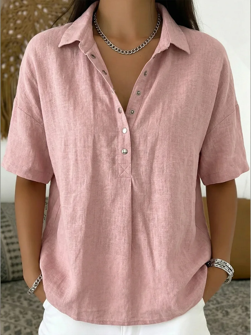 Blouse with collar and button detail