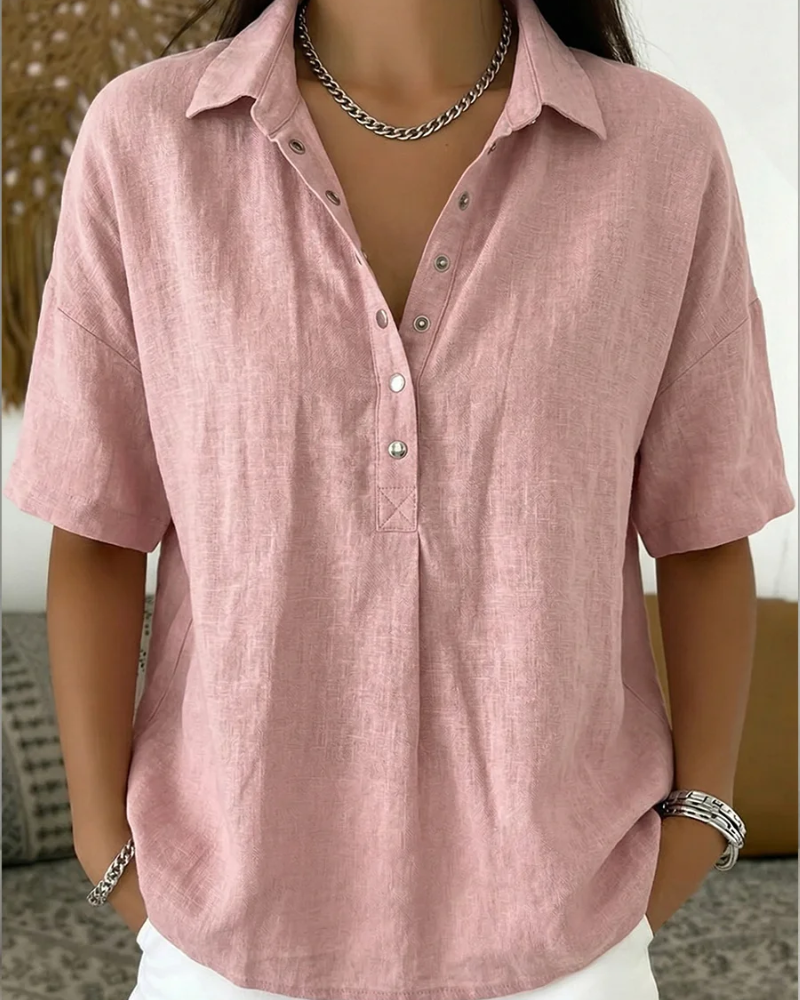 Linea Aarhus® | Blouse with Collar and Button Detail (TEMPORARILY 1+1 FREE!)