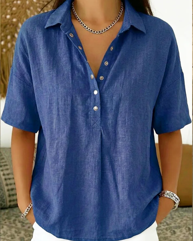Linea Aarhus® | Blouse with Collar and Button Detail (TEMPORARILY 1+1 FREE!)