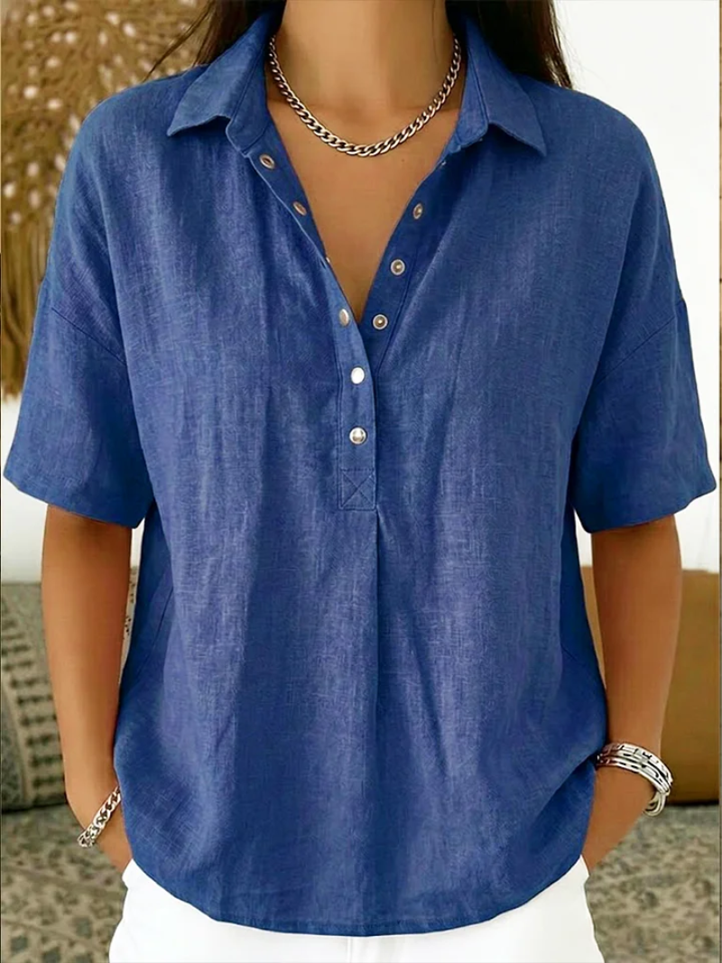 Linea Aarhus® | Blouse with Collar and Button Detail (TEMPORARILY 1+1 FREE!)