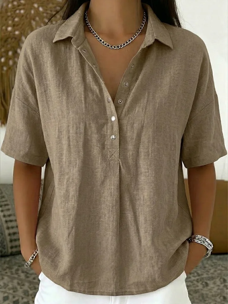 Linea Aarhus® | Blouse with Collar and Button Detail (TEMPORARILY 1+1 FREE!)
