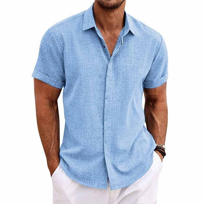 Men’s Short Sleeve Button-Up Casual Shirt