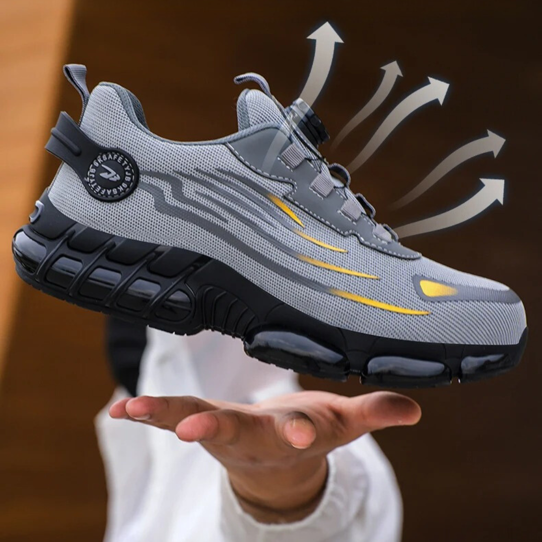 Safety Shoes with Thick Sole and Sporty Mesh Look