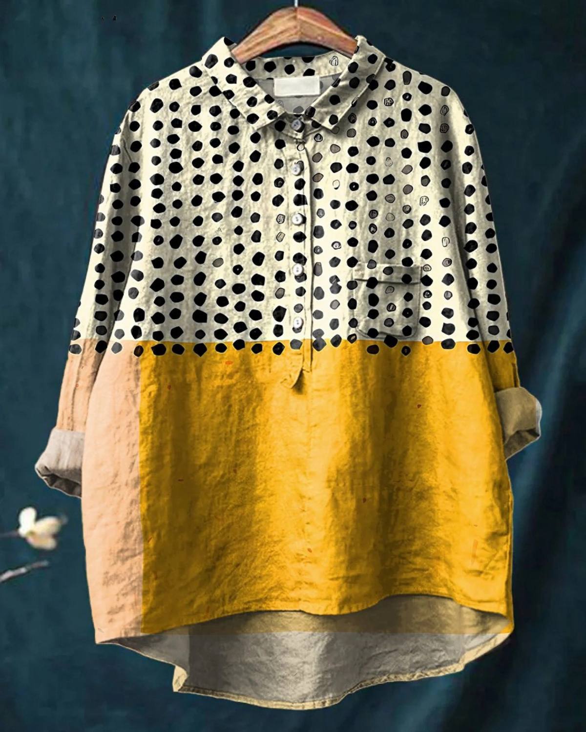 Alessia | Yellow Polka Dot Shirt