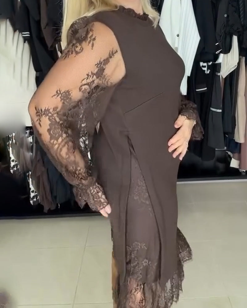 Elegant women's dress | with lace and slit