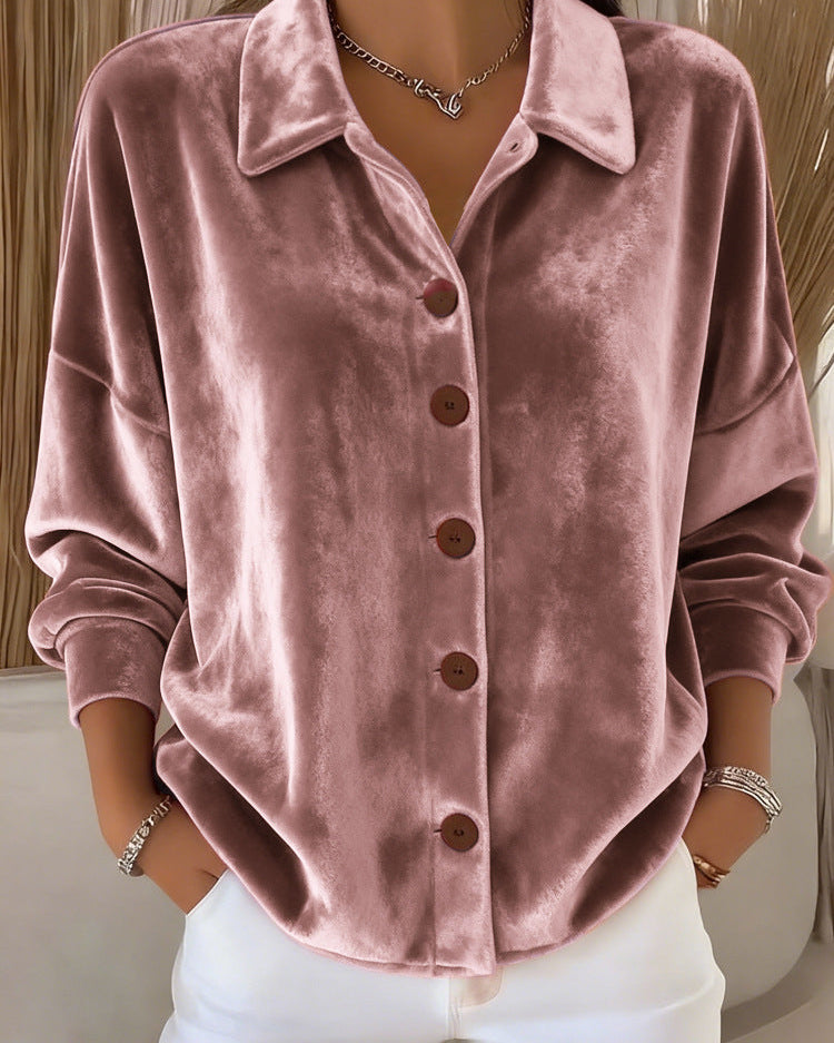 Women's Oversized Shirt with Buttons and Long Sleeves