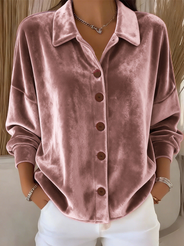 Women's Oversized Shirt with Buttons and Long Sleeves