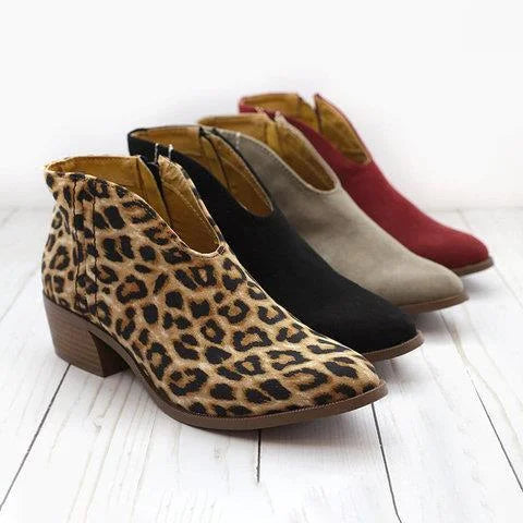 Aimera | Feminine Block Heel Shoes with Modern V-Neck