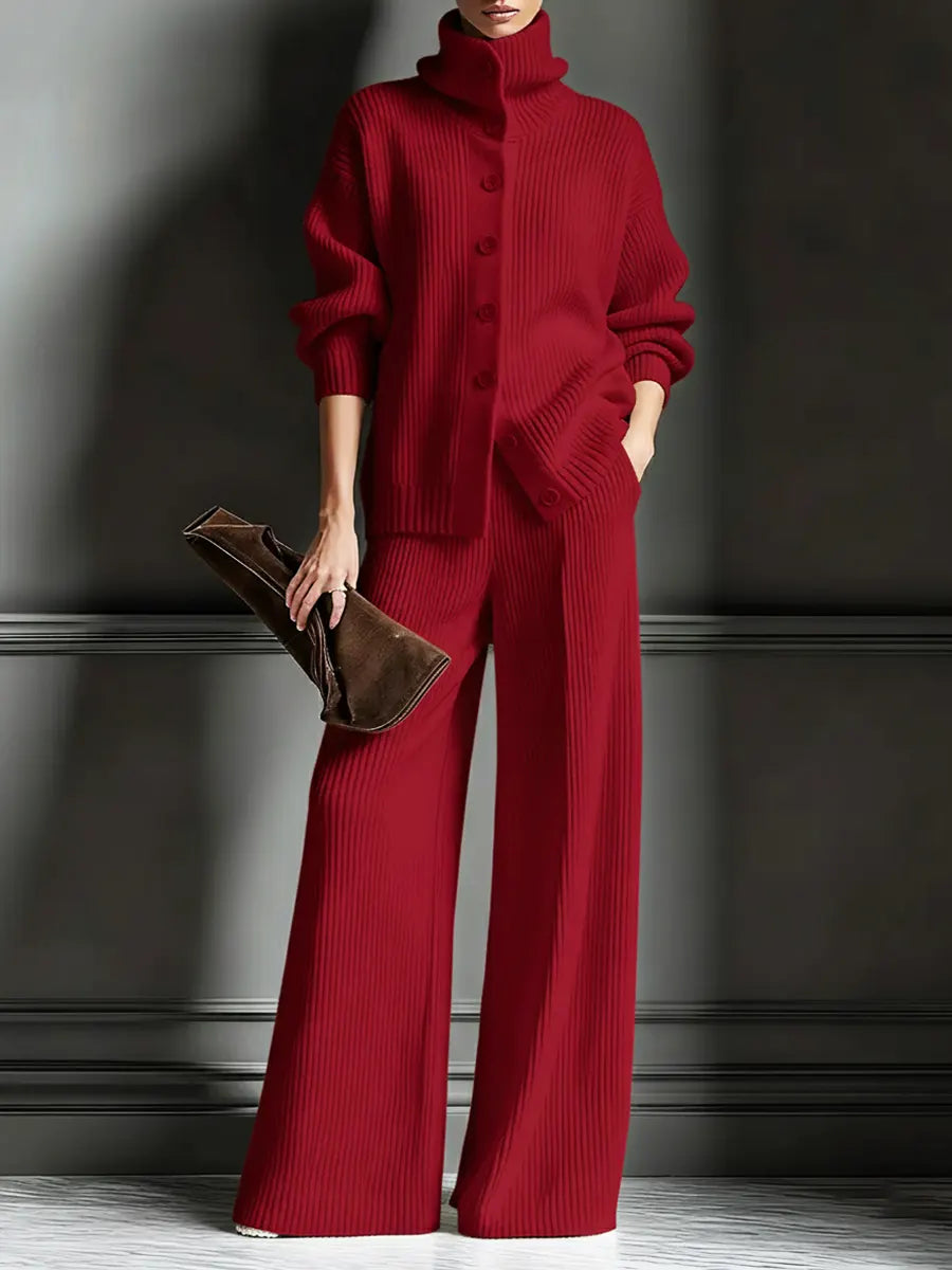 Women's Cozy Cardigans and Pants - Two-Piece Set