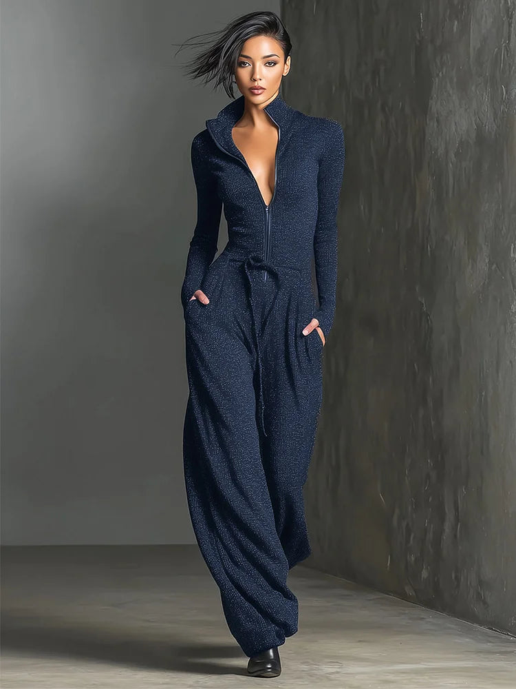 Elegant Women's Sweater with Studs and Front Closure