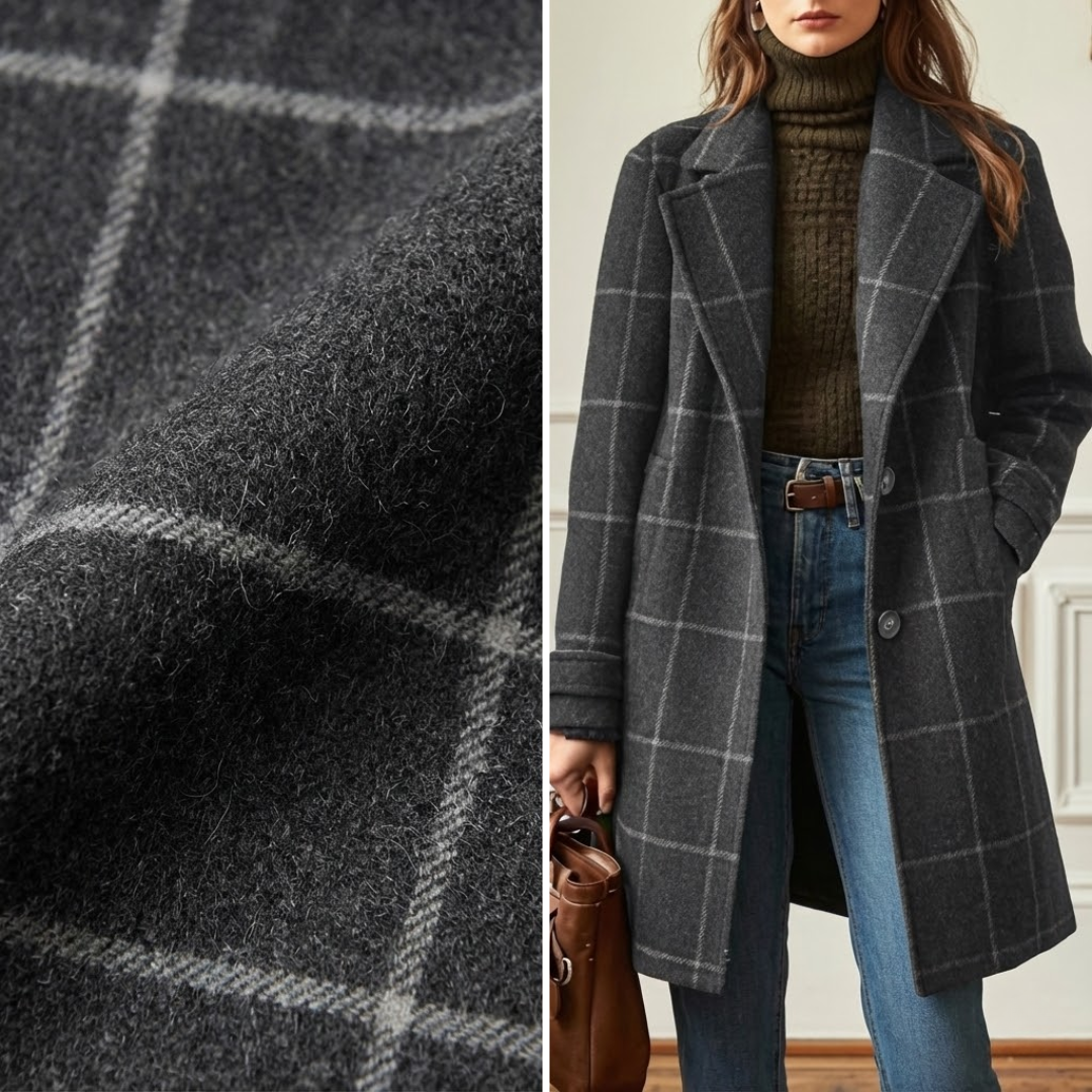 Women's plaid coat in a classic cut