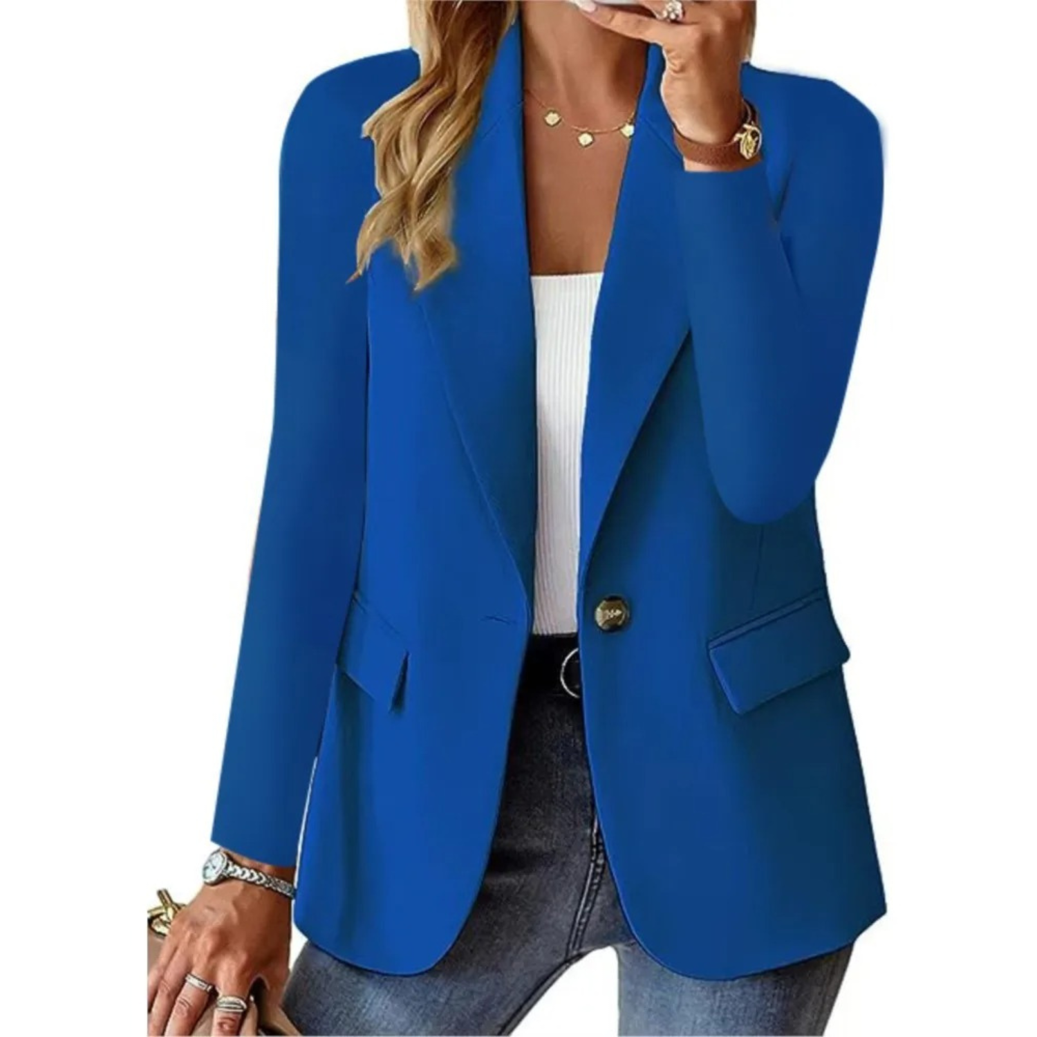 Women’s Elegant Single-Button Blazer