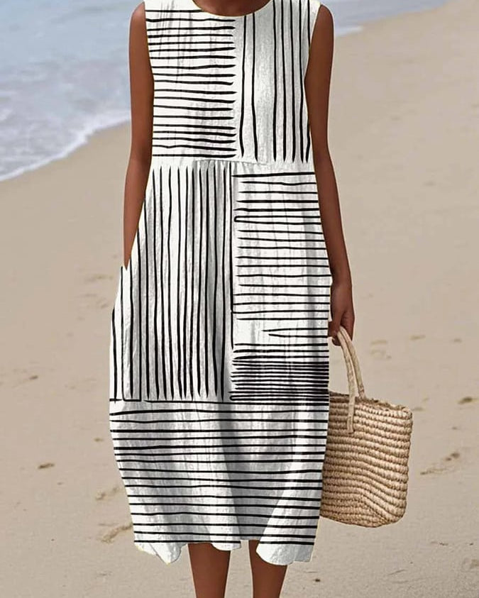 Mila | Cotton-Linen Dress with Print