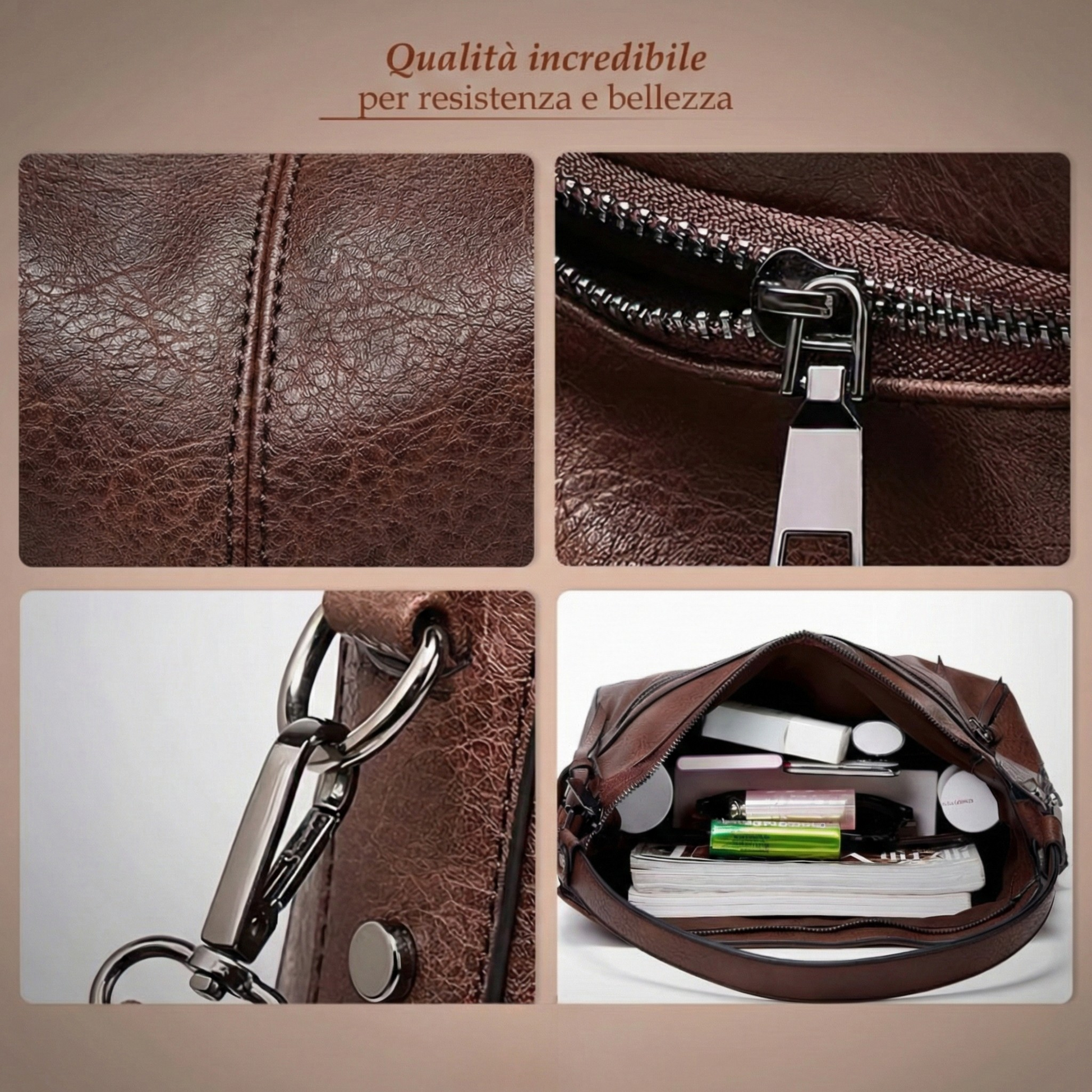 Women's Messenger Bag | with Pockets and Strap