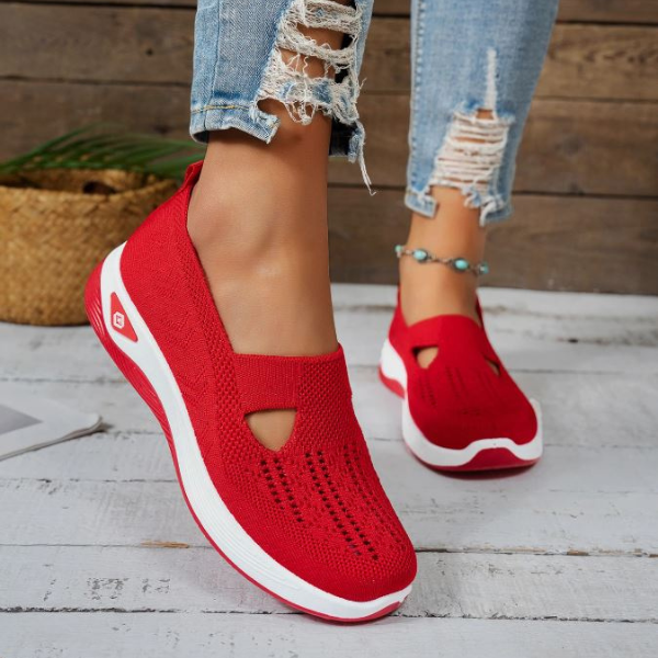 Women's Slip-On Sports Shoes | with Mesh and Thick Sole