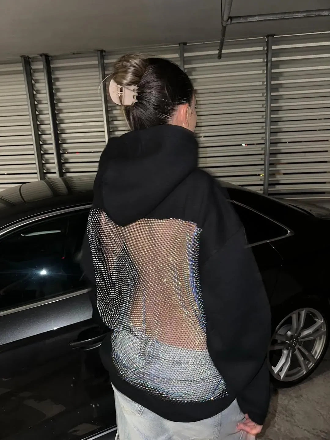 Women's Hoodie | Oversized with Decorative Application on the Back