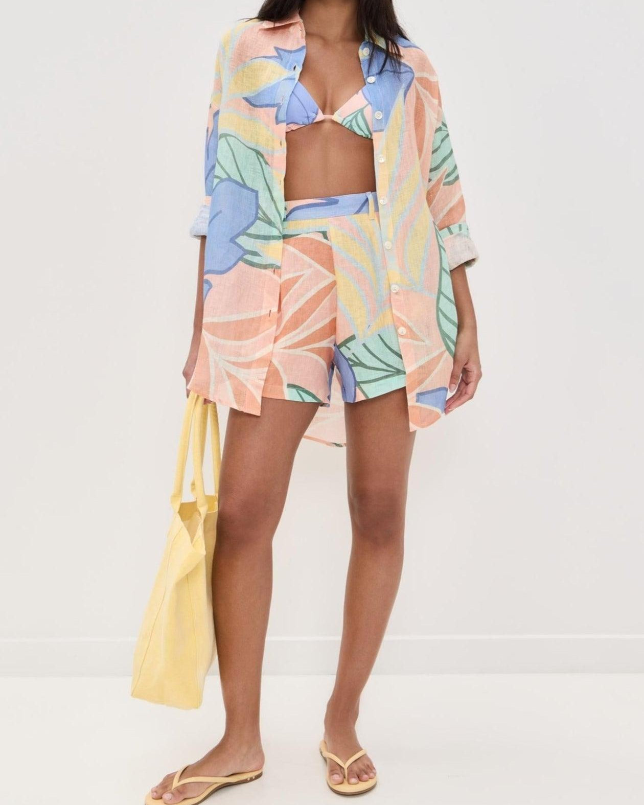 Amandine | Tropical Leaf Printed Set
