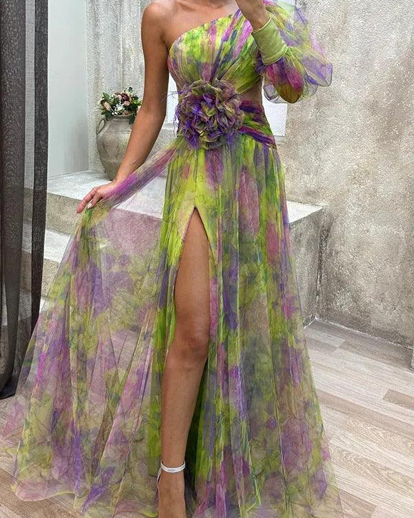 Grace | Beauty Floral Pleated Maxi Dress