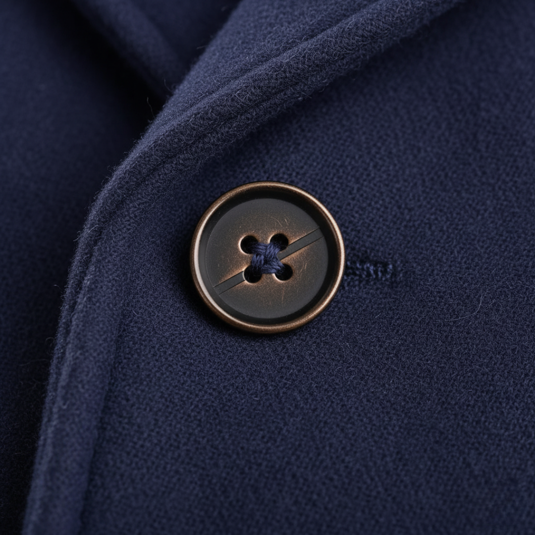 Men's Coat | Elegant Double-Breasted Long with Lapels