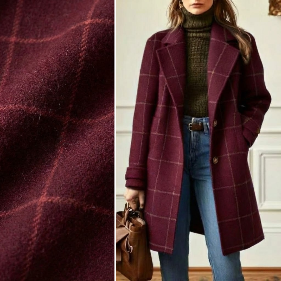 Women's plaid coat in a classic cut