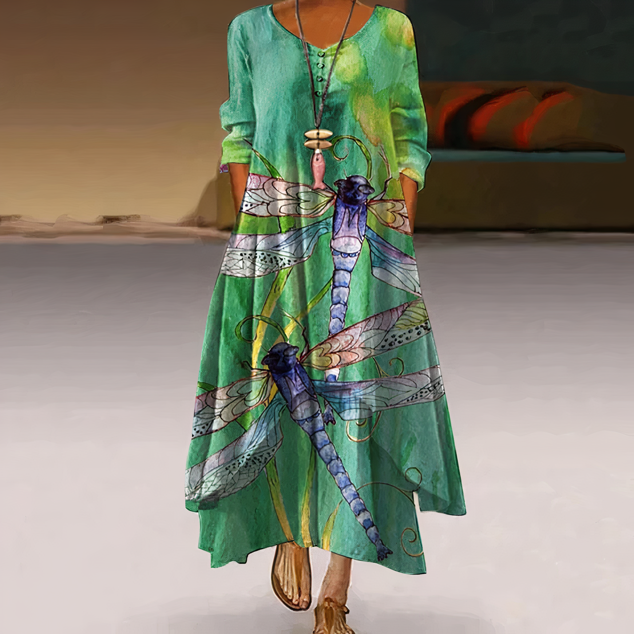 Women's Dress with Lace Finish