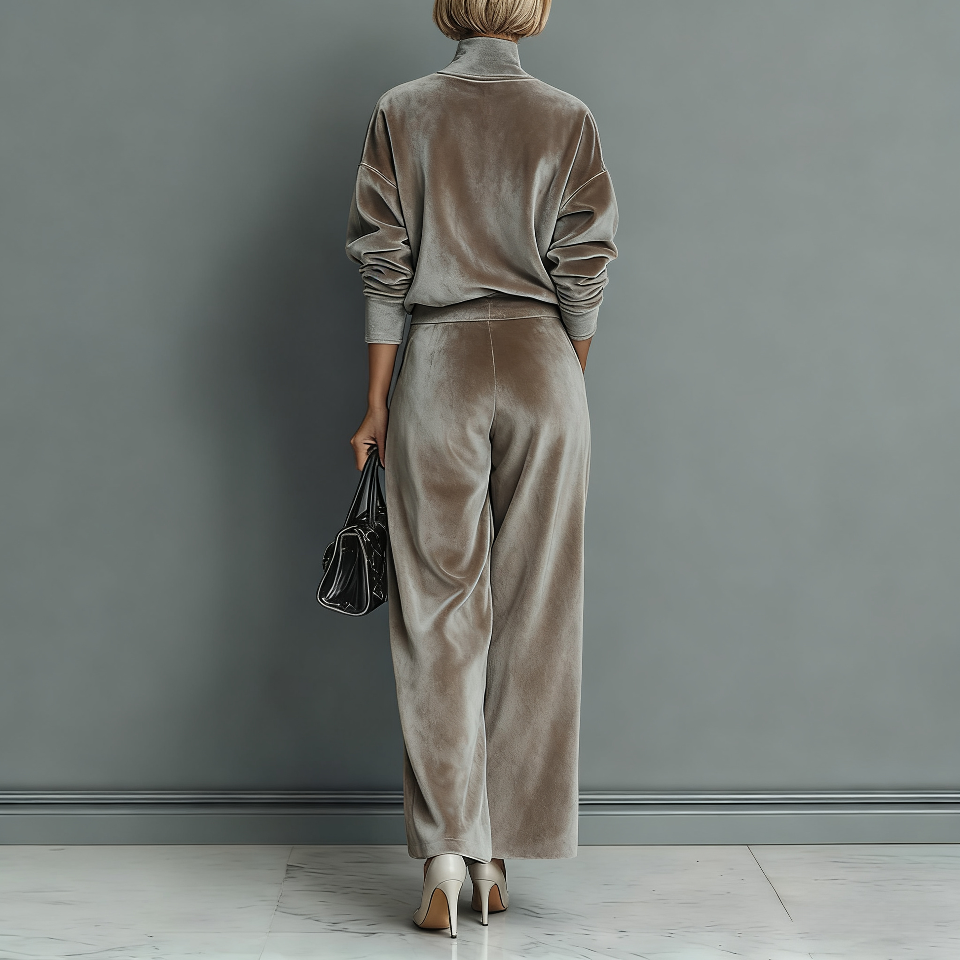 Women's Sporty Casuals for Fall and Winter Made from Warm Velvet Material