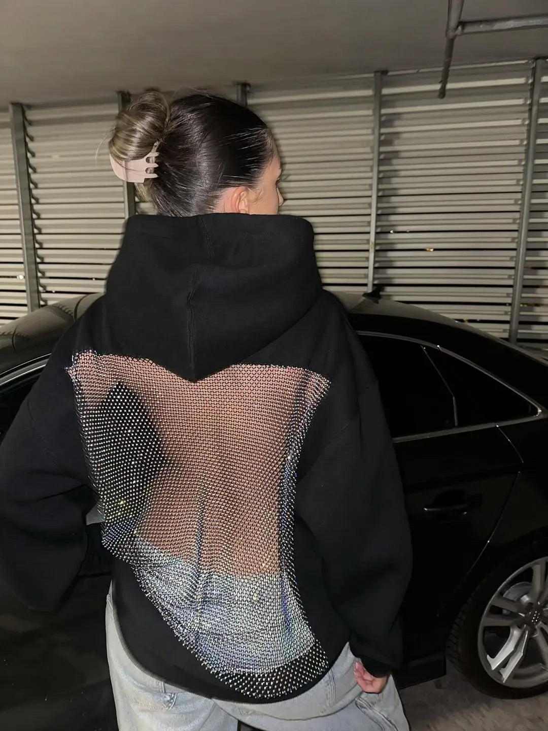 Women's Hoodie | Oversized with Decorative Application on the Back