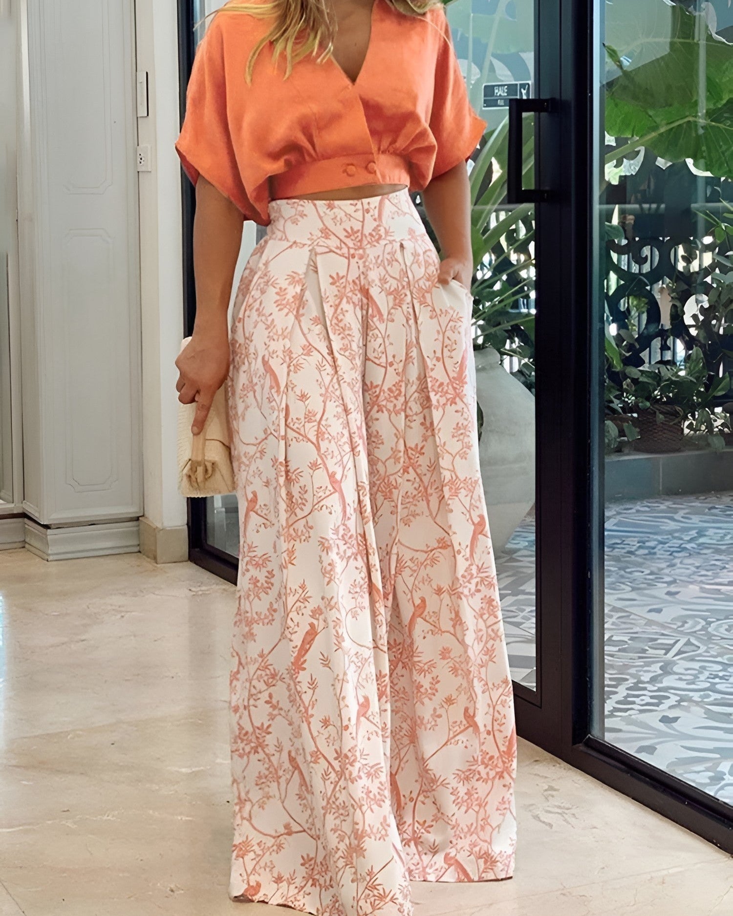 Women’s High-Waisted Wide Leg Pants with Elegant Flowing Fit