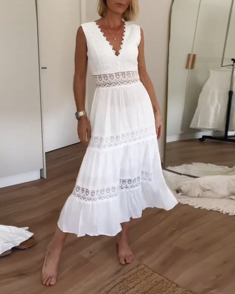 Daniela | Elegant Lace Tank Dress with V-Neck