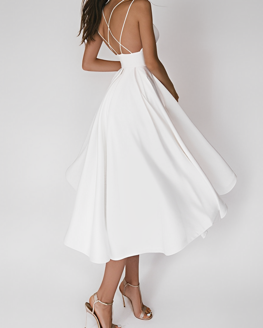 Women’s Elegant Strappy Back Midi Dress