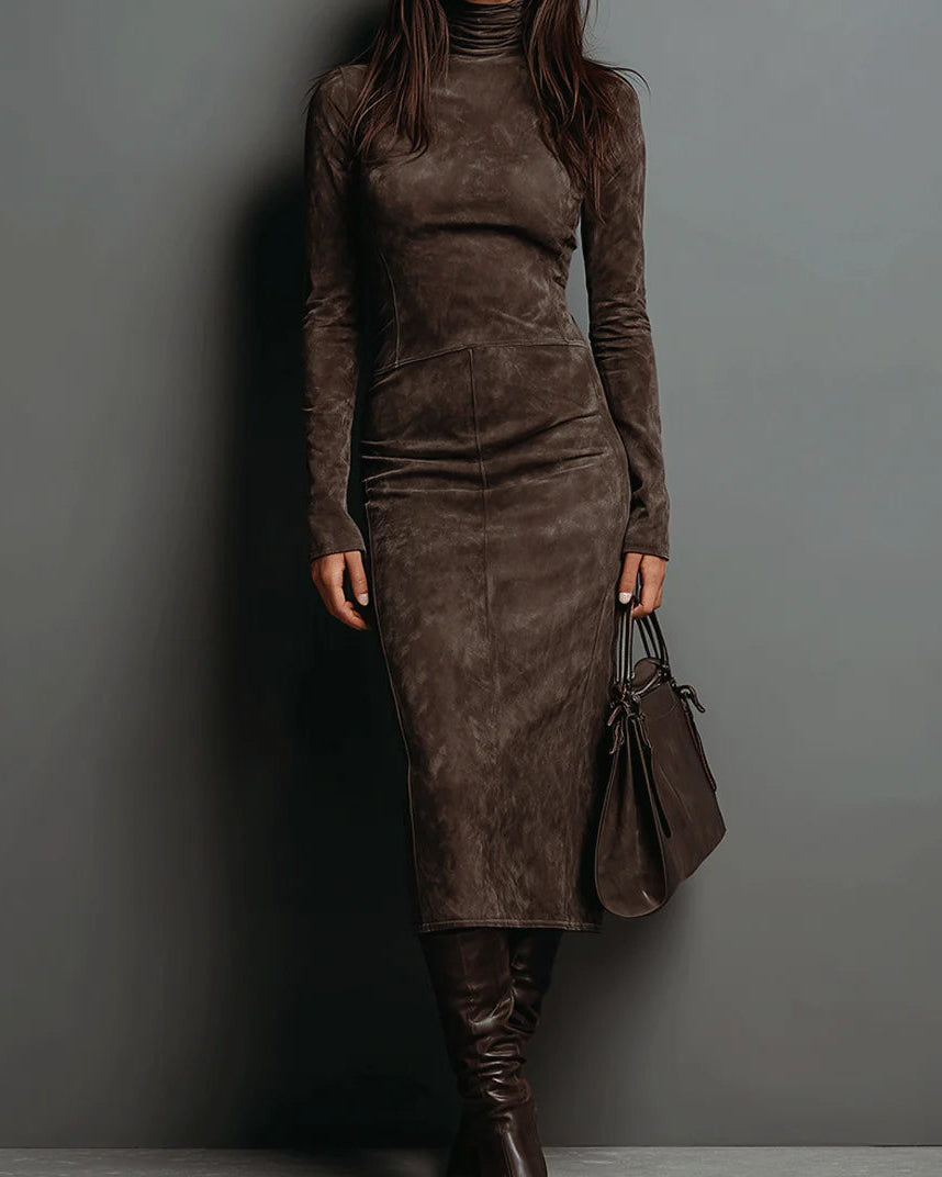 Sara ~ Suede Midi Dress