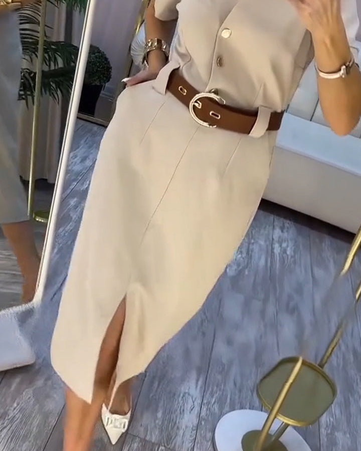 Deima | Luxurious Dress with Belt and Slit