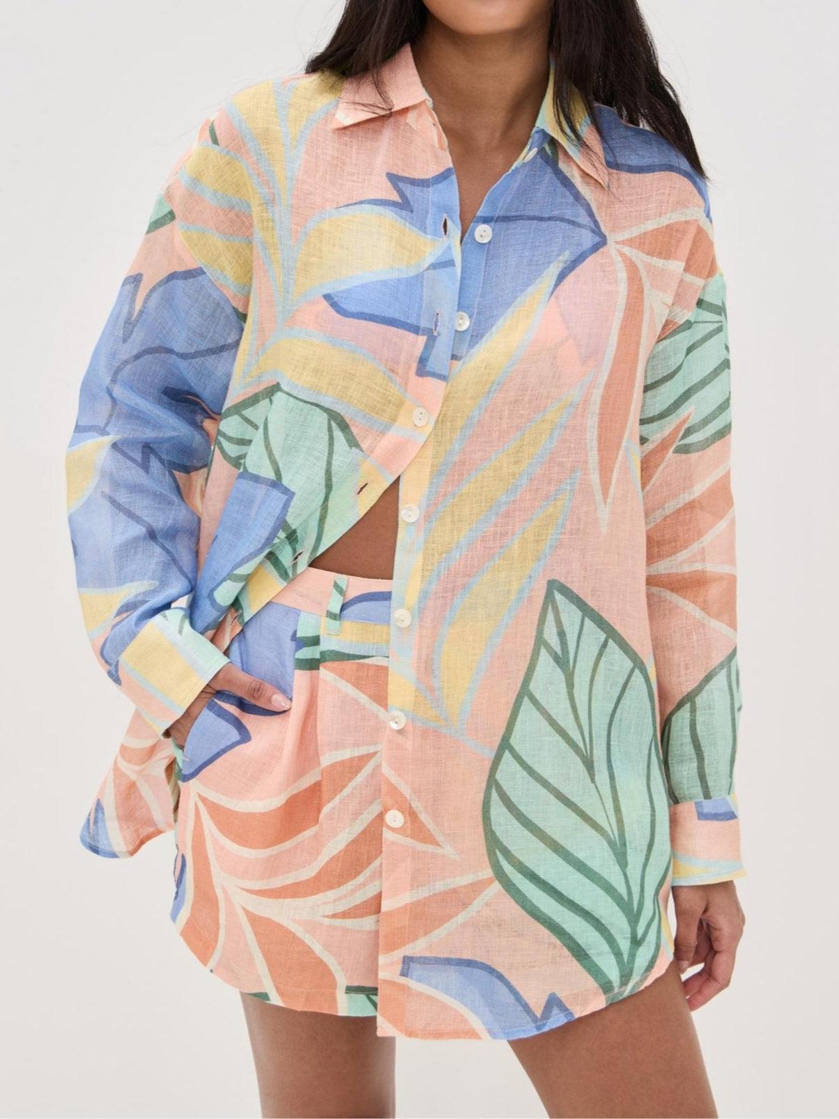 Amandine | Tropical Leaf Printed Set