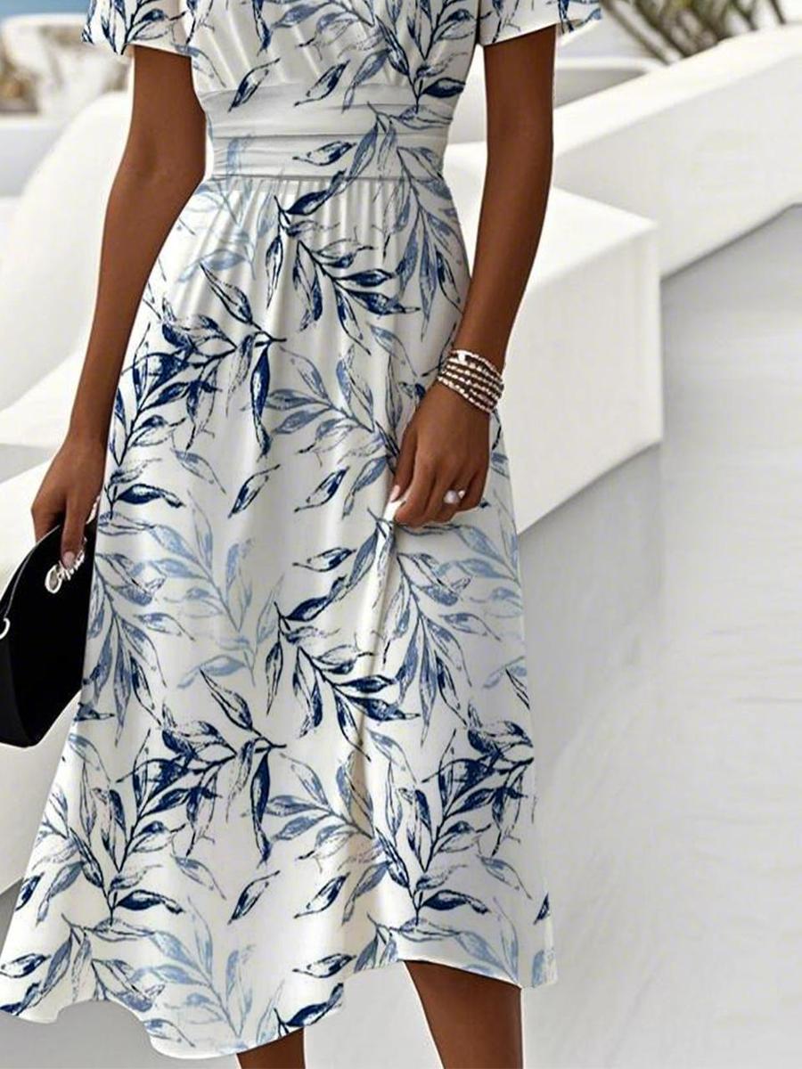 Lilibeth - Midi Dress with Garden Breeze Design