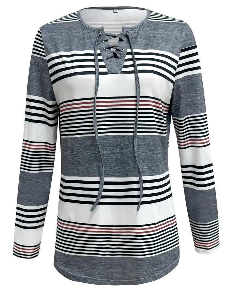 Victoria | Timeless Striped Long Sleeve T-Shirt for Women
