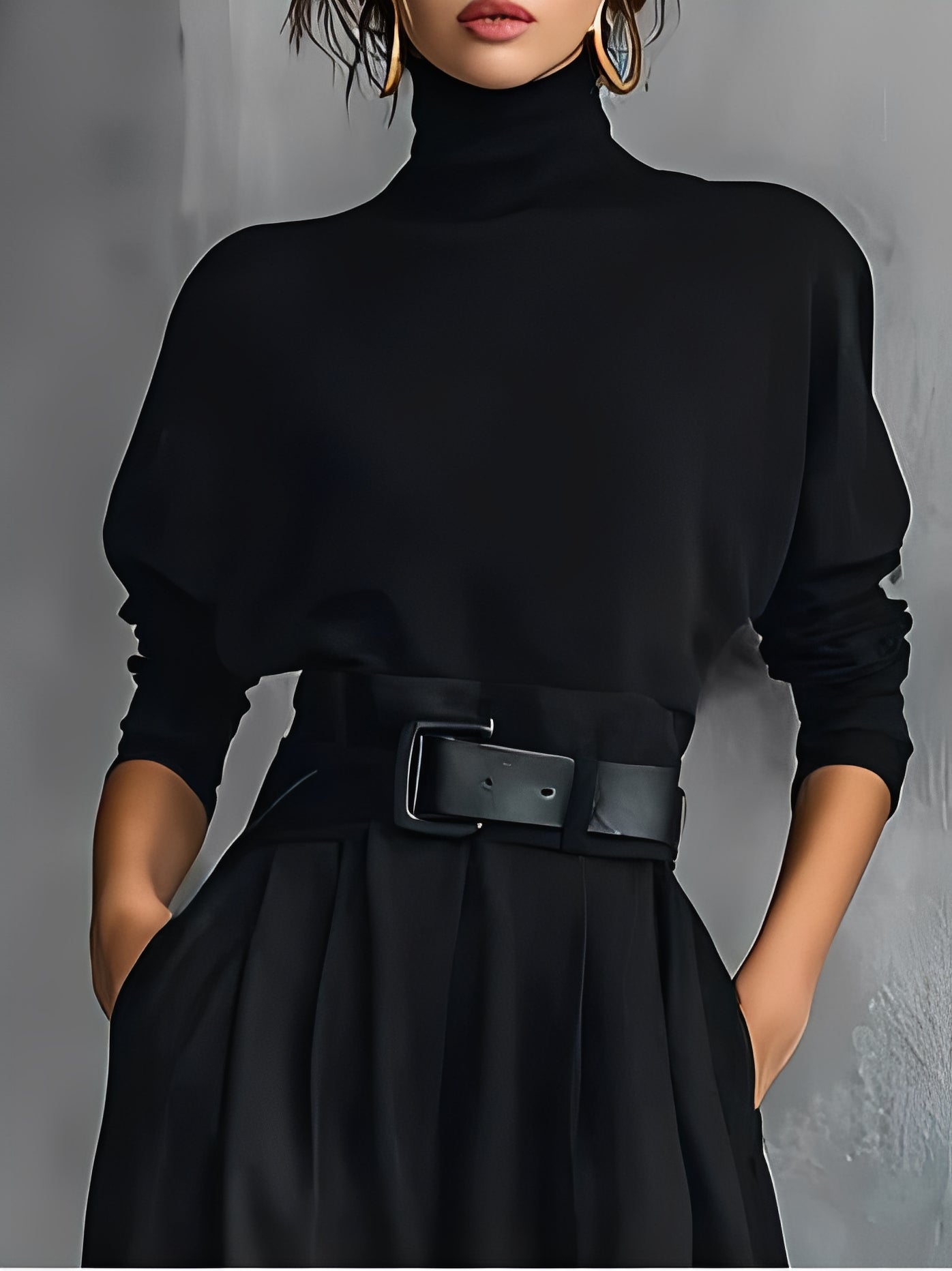 Women's Trousers | Wide High-Waisted Pants with Belt